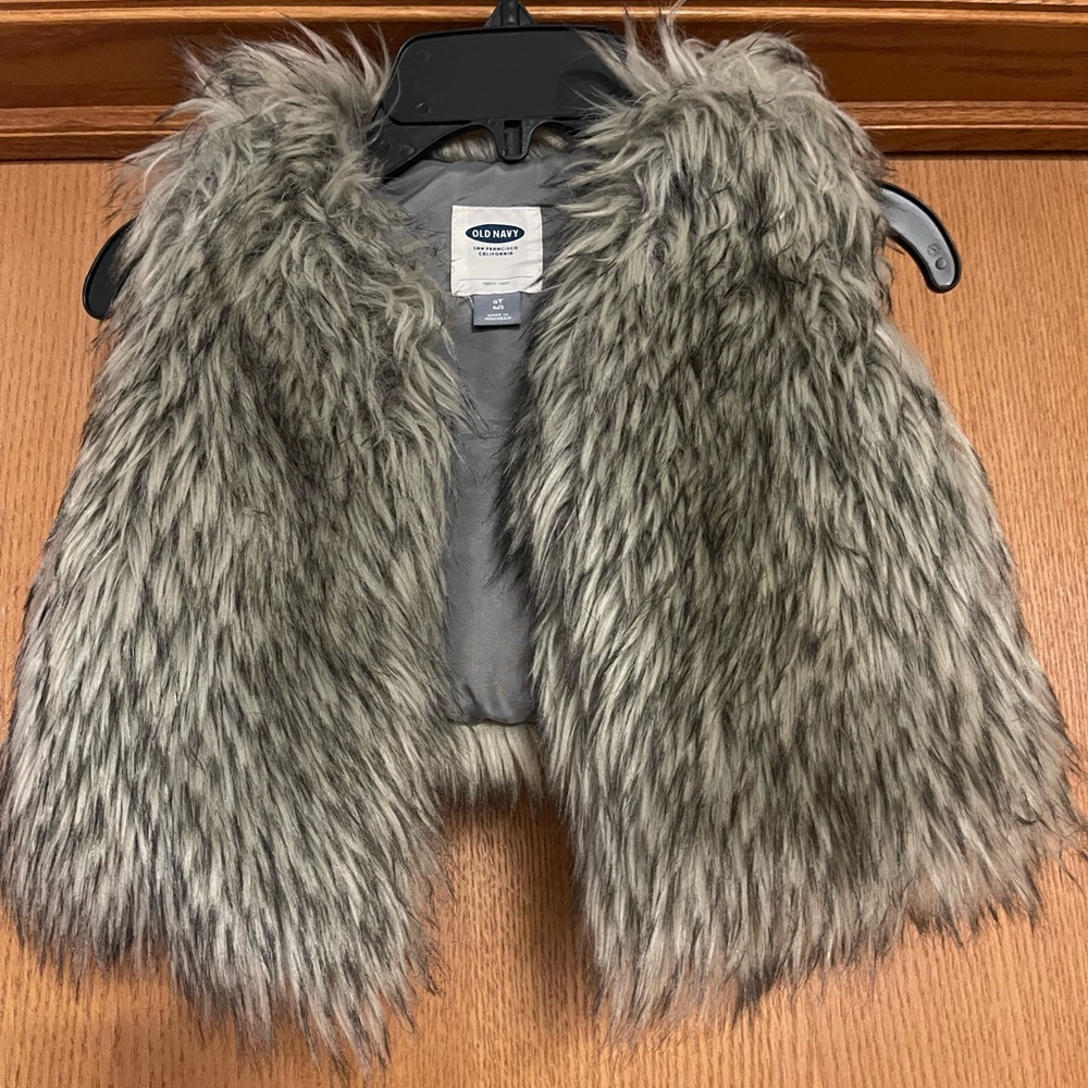 Old Navy kids fake fur vest.